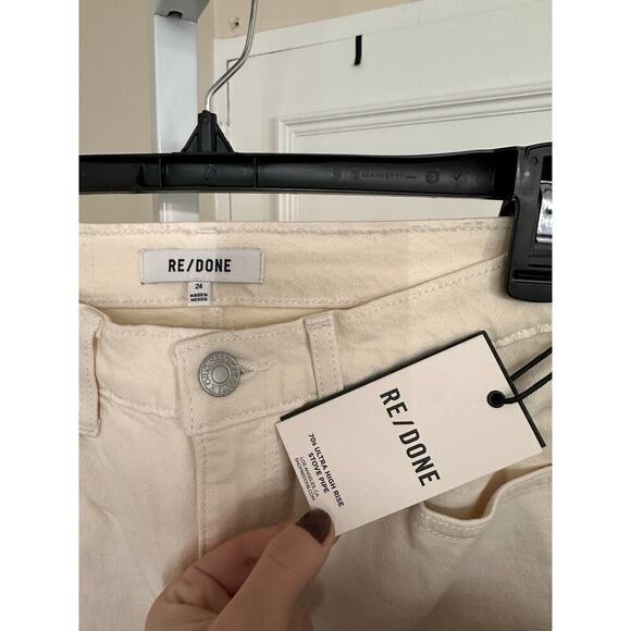 NWT Re/Done 70s Ultra High Rise Stove Pipe Straight Leg Jeans size 24 - Picture 7 of 8